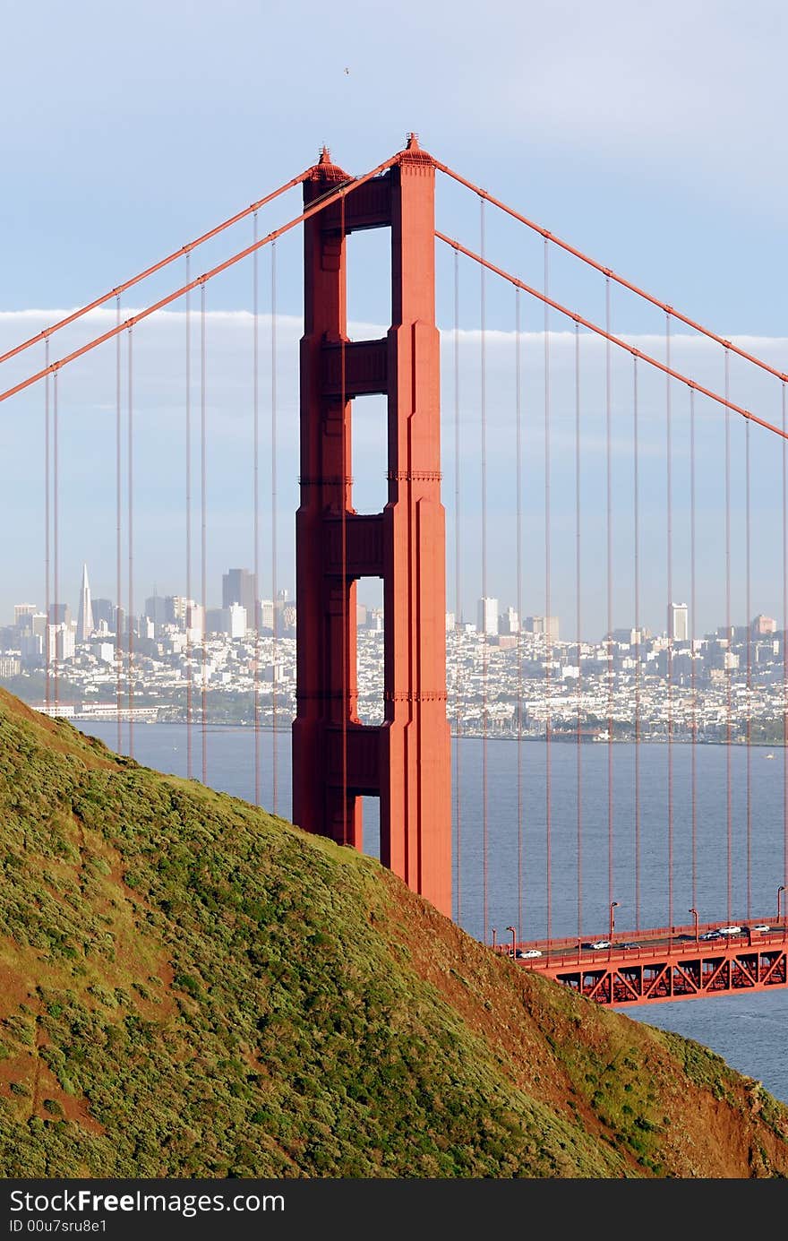 Partial View of Golden Gate Bridge. Partial View of Golden Gate Bridge