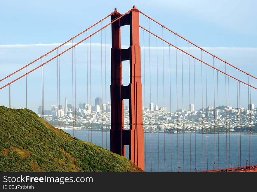 Golden Gate Bridge and the city. Golden Gate Bridge and the city