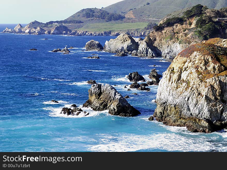 Beautiful Big Sur along California coast on a sunny day. Beautiful Big Sur along California coast on a sunny day