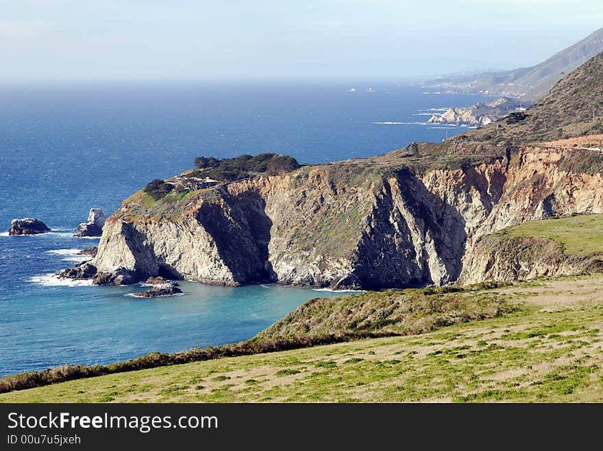 Beautiful Big Sur along California coast on a sunny day. Beautiful Big Sur along California coast on a sunny day