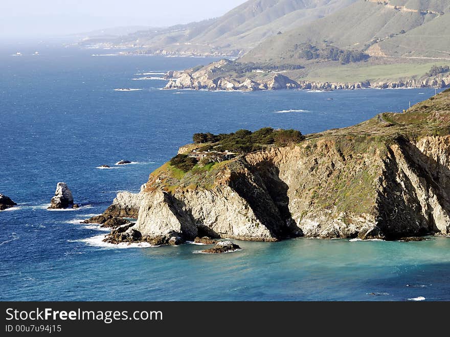 Beautiful Big Sur along California coast on a sunny day. Beautiful Big Sur along California coast on a sunny day