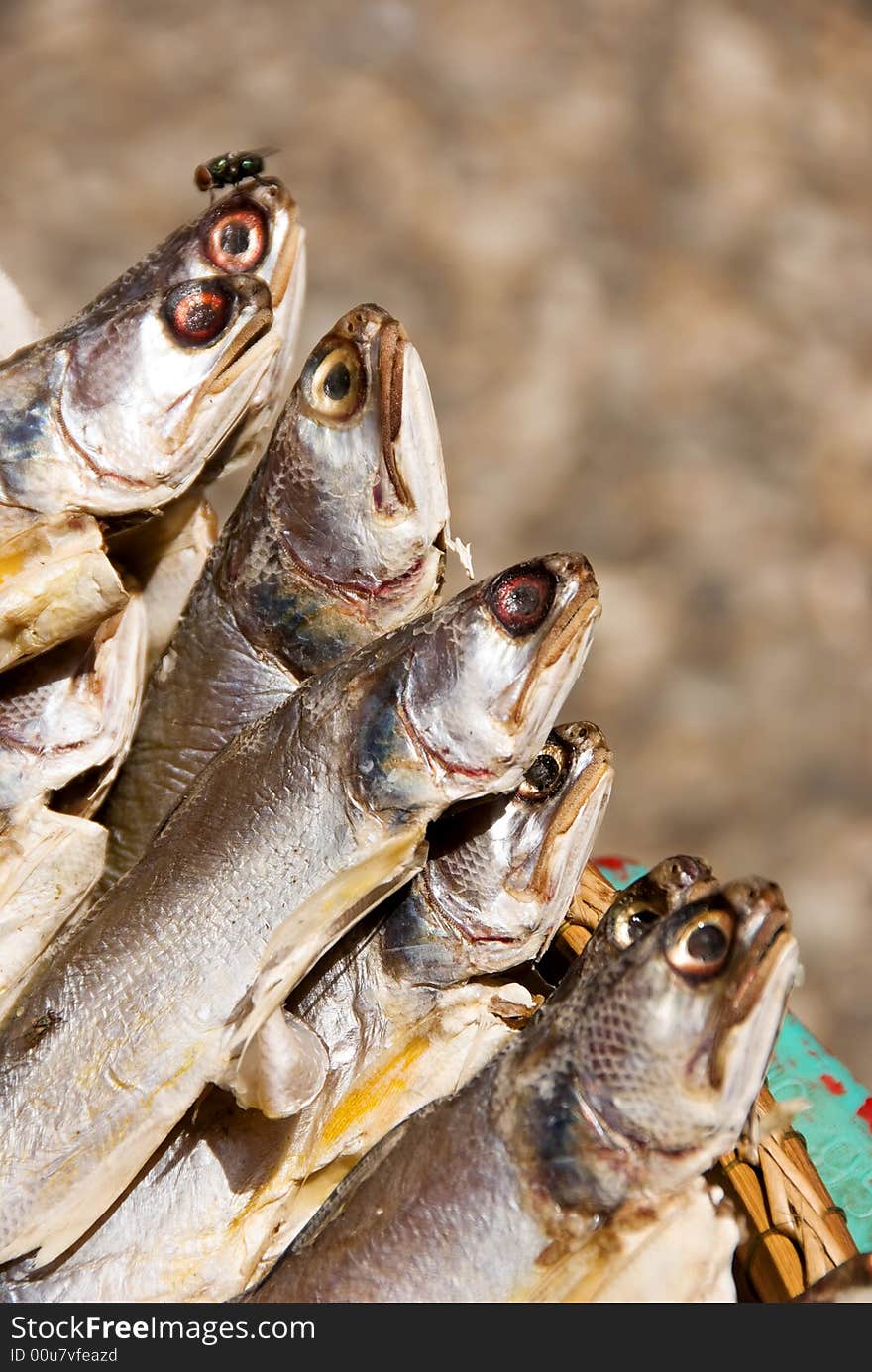 Grilled fish at marketplace