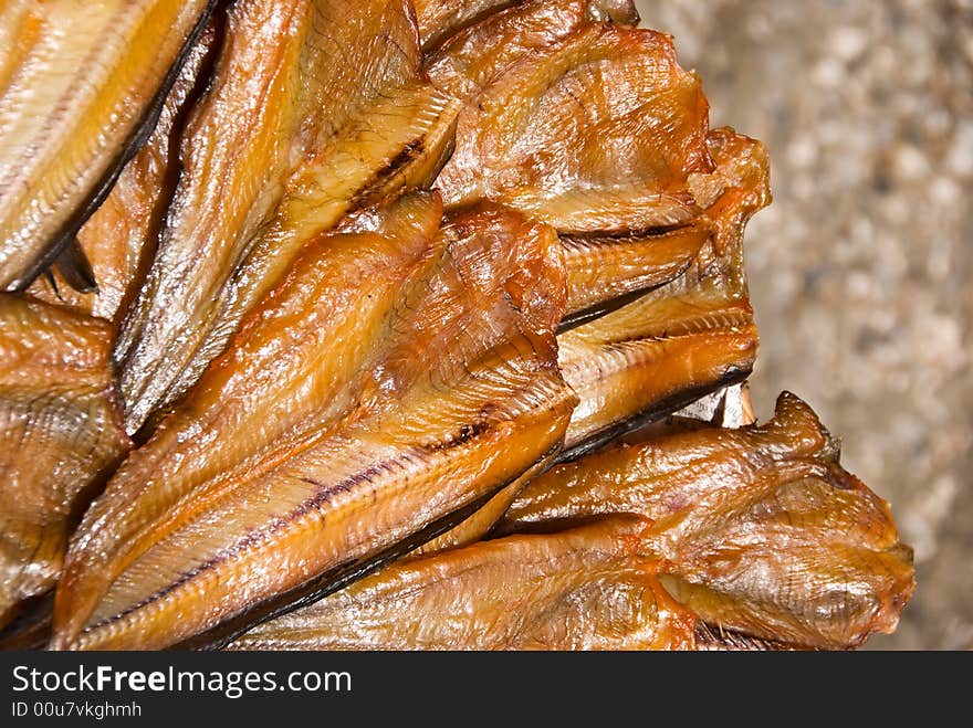 Grilled fish for sale at marketplace. Grilled fish for sale at marketplace