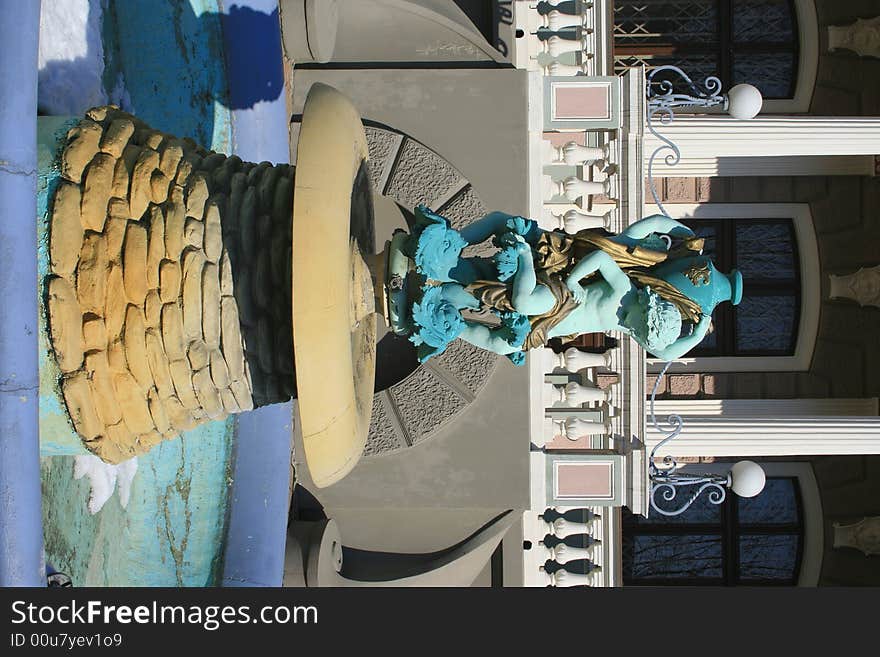 Statue at Fountains in Riga