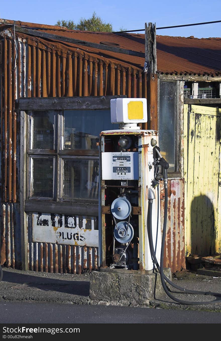 Old pump at disused petrol station. Old pump at disused petrol station