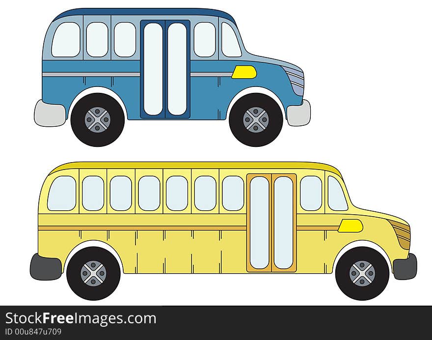 The school bus with mini type. The school bus with mini type