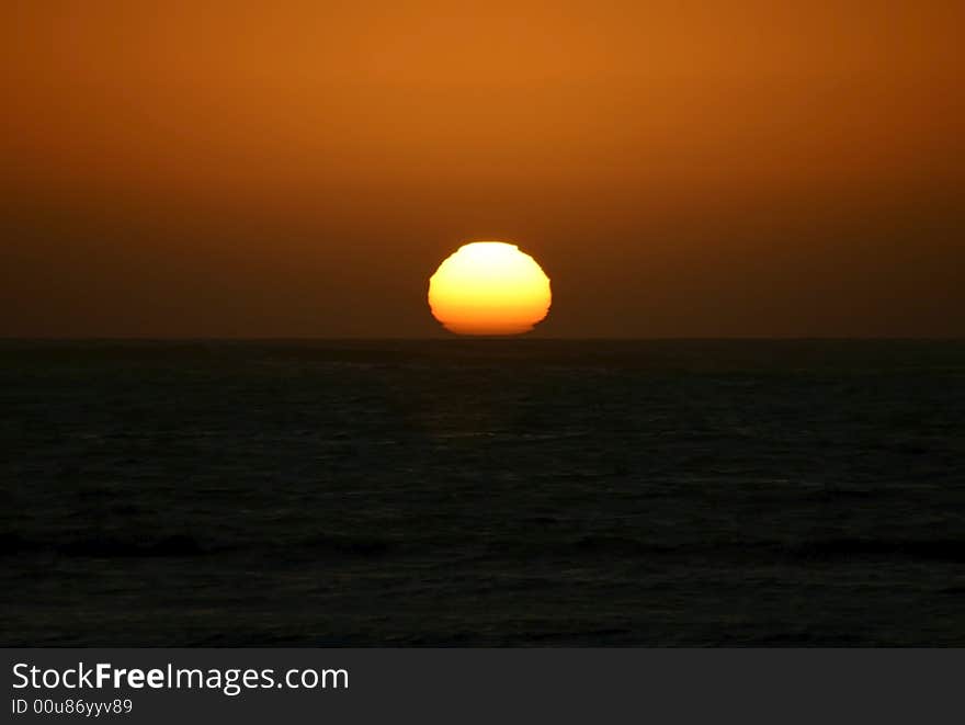 Late Sunset over the ocean . Australia.