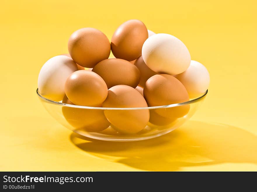 Macro picture of brown and white eegs. Macro picture of brown and white eegs