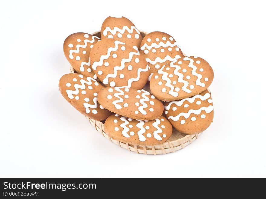 Gingerbread cookies in a basket