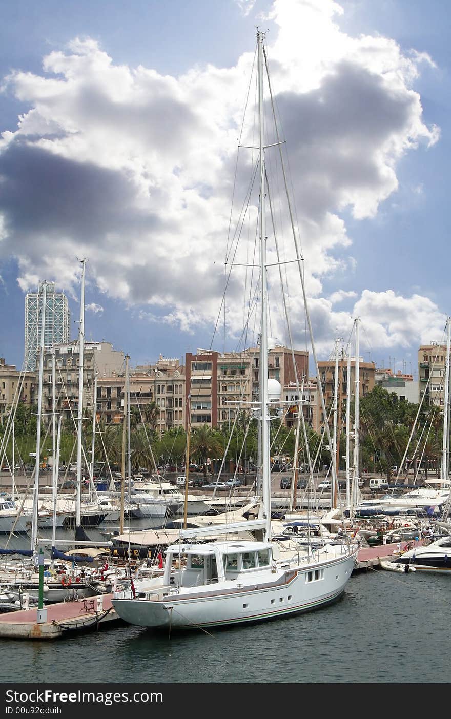 Boats and yachts in port