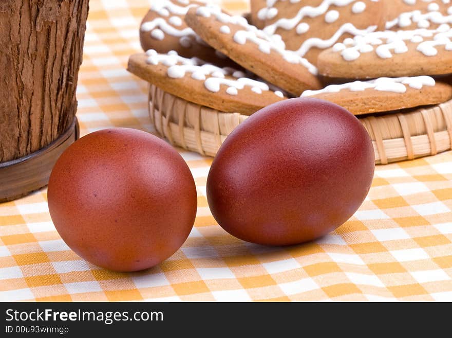 Easter still-life with eggs