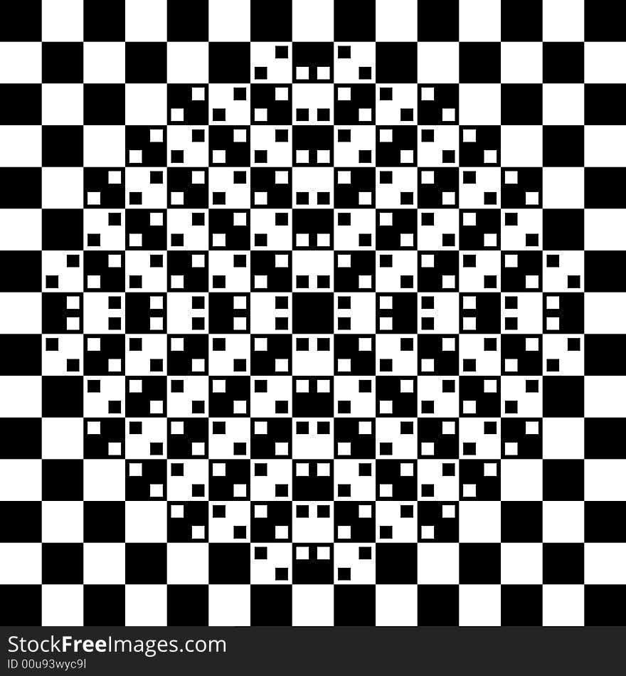 Black and white tiles with 3d effect. Black and white tiles with 3d effect