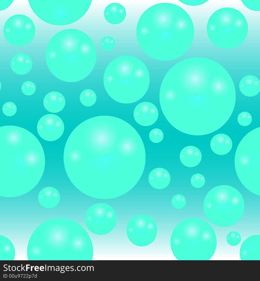 Water as seamless texture with abstract balls. Water as seamless texture with abstract balls