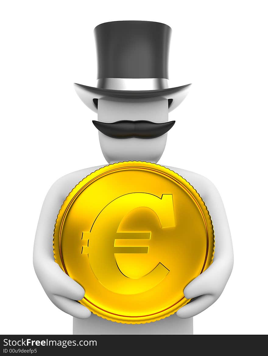 Gentleman And Eur Coin.