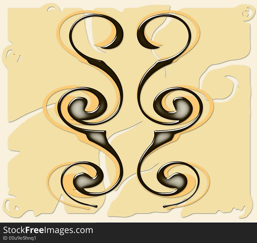 Twirly growing design with balanced and beautifully stylized shapes. Twirly growing design with balanced and beautifully stylized shapes.