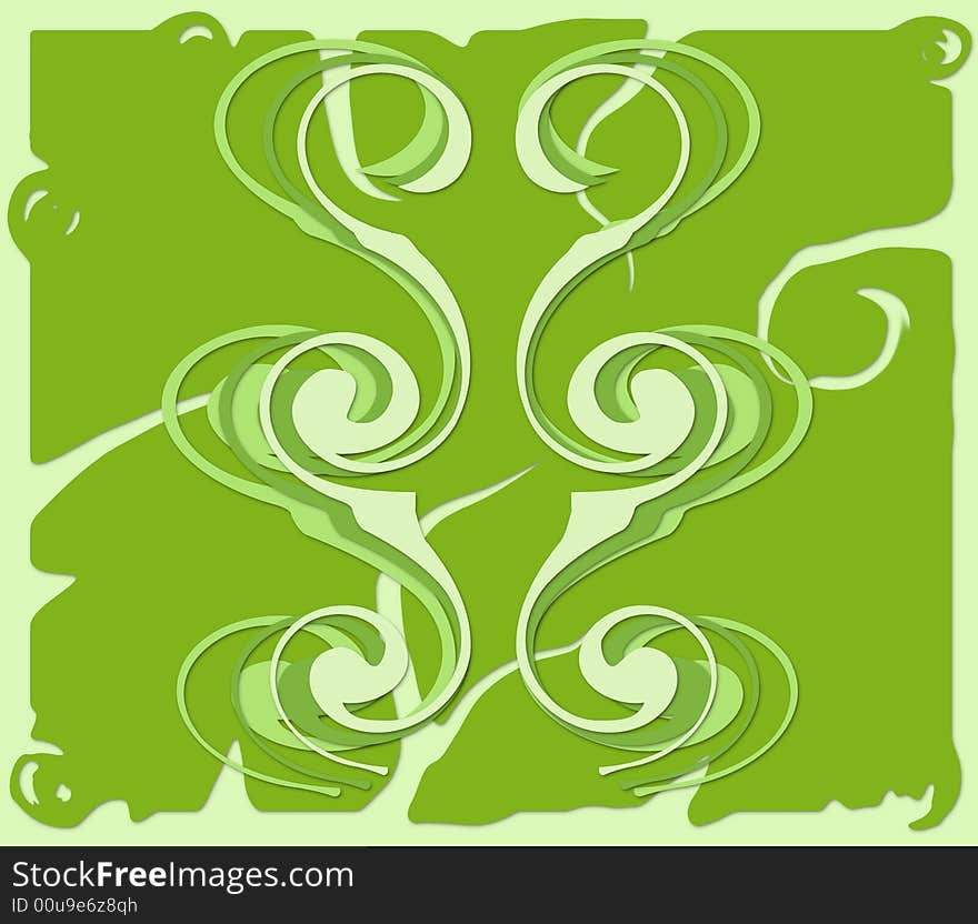 Twirly growing design with balanced and beautifully stylized shapes. Twirly growing design with balanced and beautifully stylized shapes.