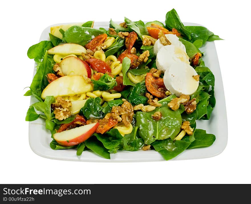 Fresh and healthy salad isolated on a white background