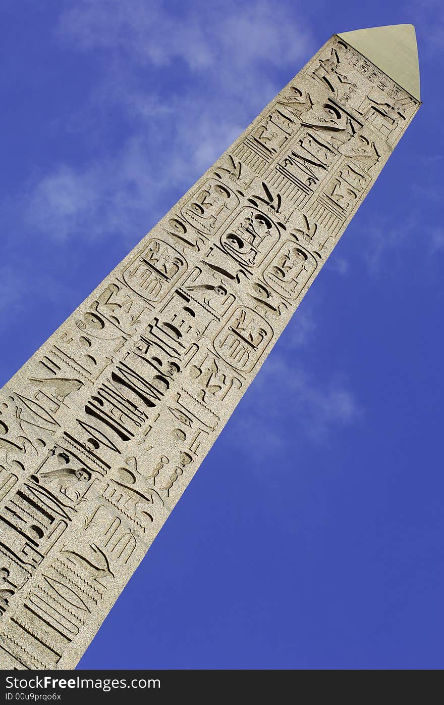 France; Paris;  detail of  the carved egyptian obelisk at the concorde square; one of the most famous squares in paris; hieroglyphics representation. France; Paris;  detail of  the carved egyptian obelisk at the concorde square; one of the most famous squares in paris; hieroglyphics representation