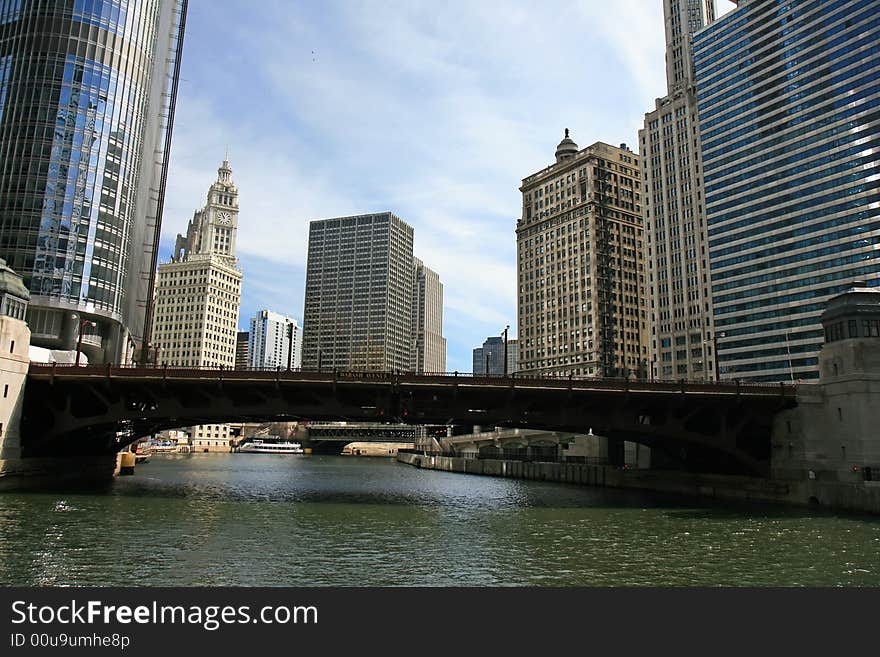 The high-rise buildings in Chicago