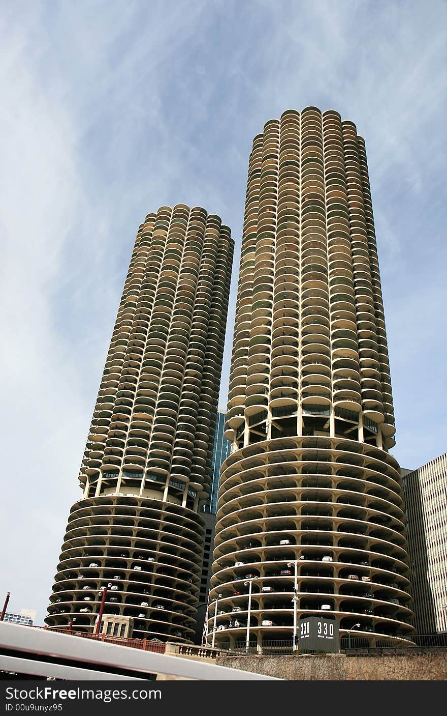 The high-rise buildings in the downtown Chicago. The high-rise buildings in the downtown Chicago