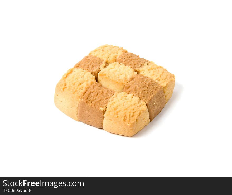 One cookie isolated on white background