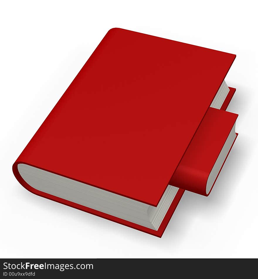 Red book or dictionary nested isolated on white background