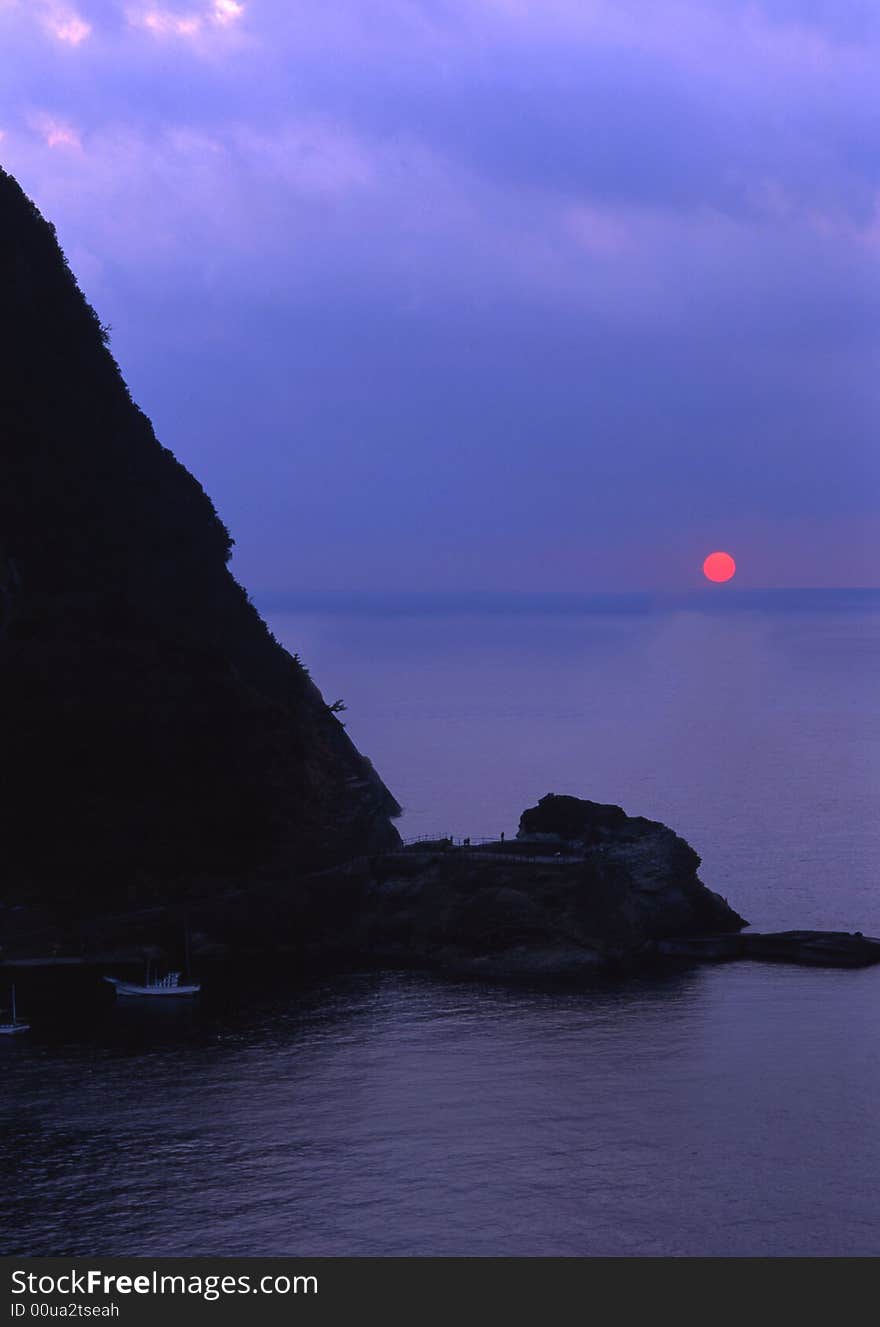 The befoer sunset quiet sea in West Izu. The befoer sunset quiet sea in West Izu