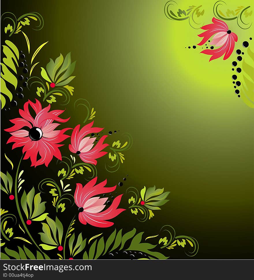 Abstract floral background. A vector format is added. Suits well for a postcard or background. Abstract floral background. A vector format is added. Suits well for a postcard or background