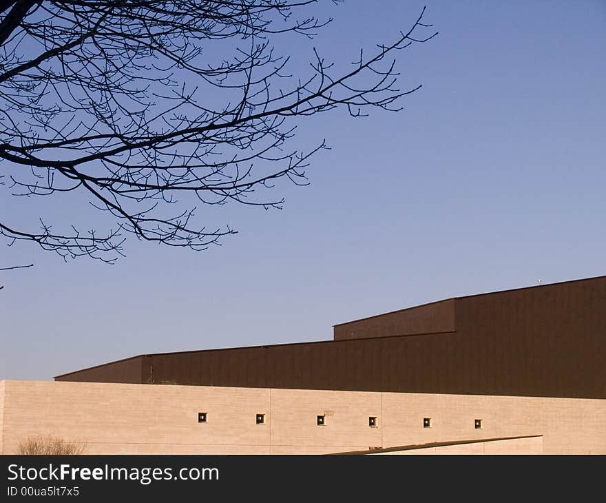 Abstract detail of modern architecture in Sant Cugat del Valles, Spain