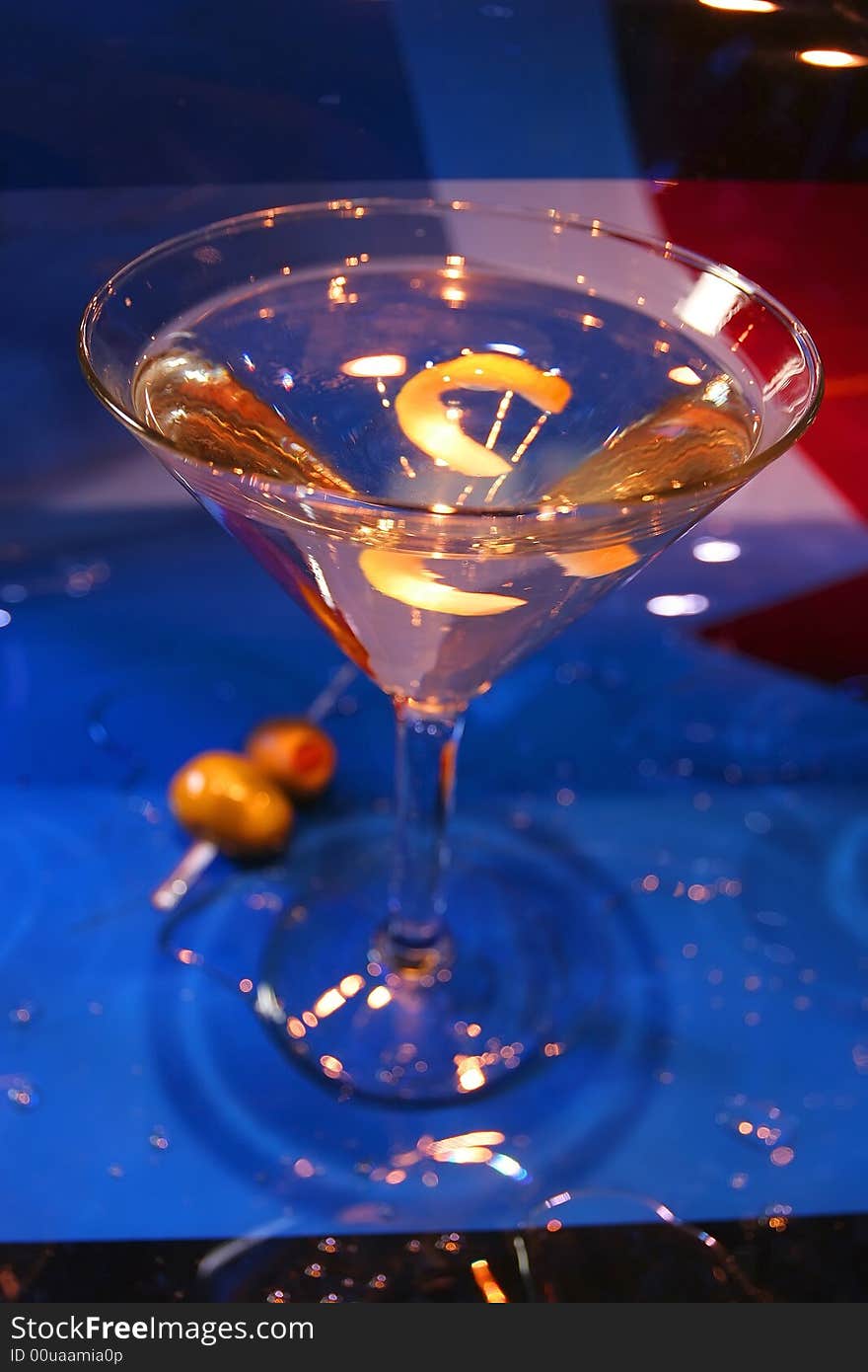 Red white a blue martini with a twist