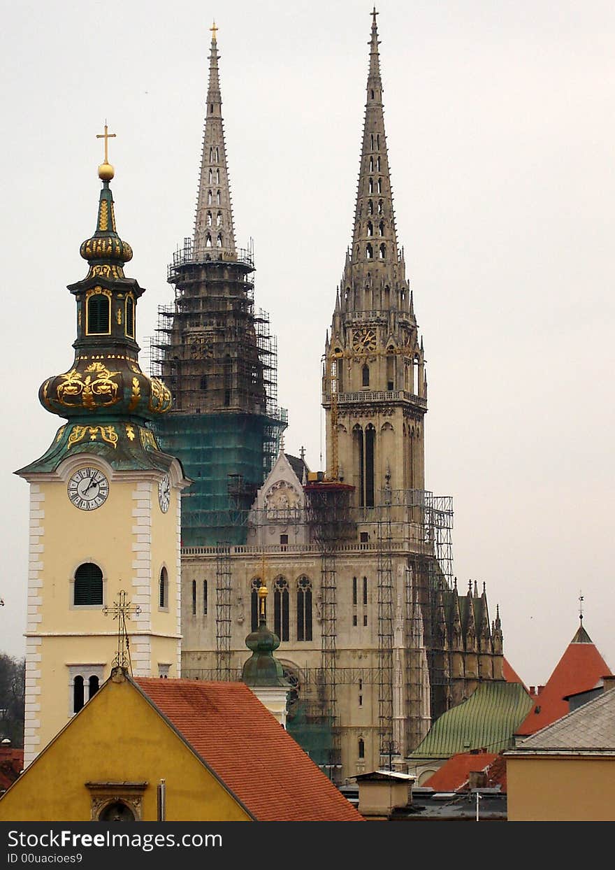 Detail of Zagreb cathedral reconstruction