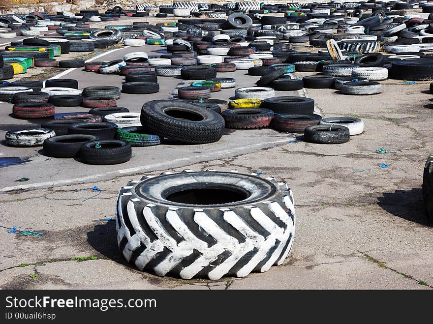 Old auto any tyres background. Old auto any tyres background