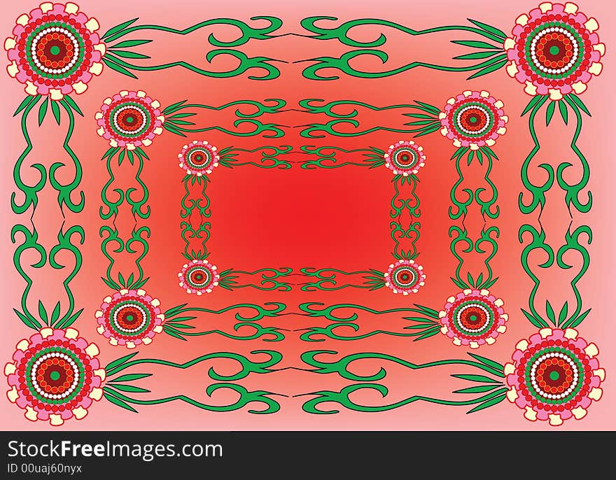 Abstract decoration on red background