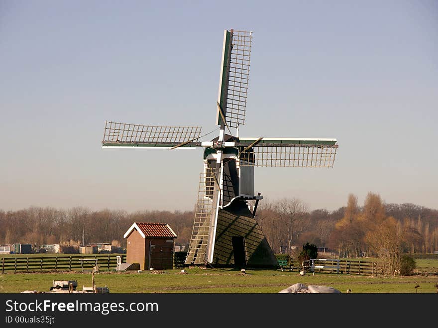 A wind mill at the countryside