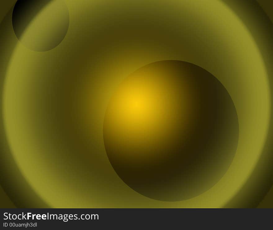 Background black and yellow gradient, circles