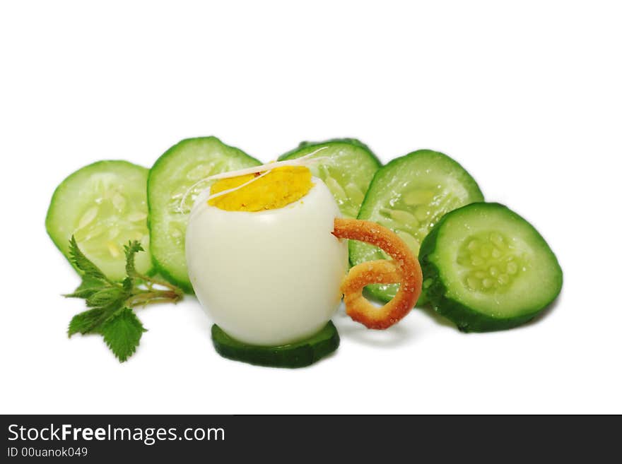 Stuffed eggs isolated