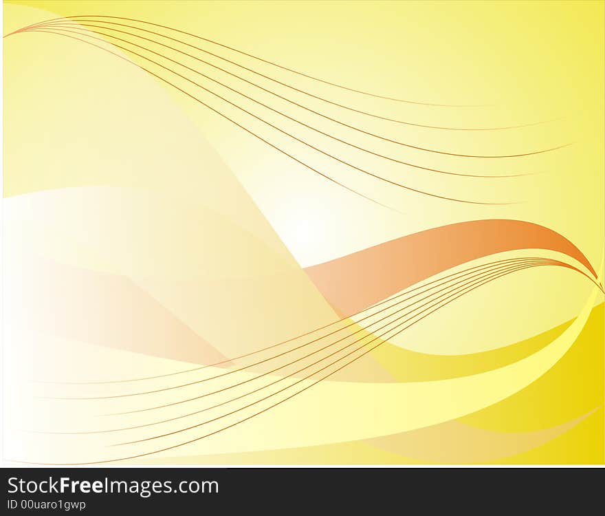 Background with yellow and orange waves. Background with yellow and orange waves