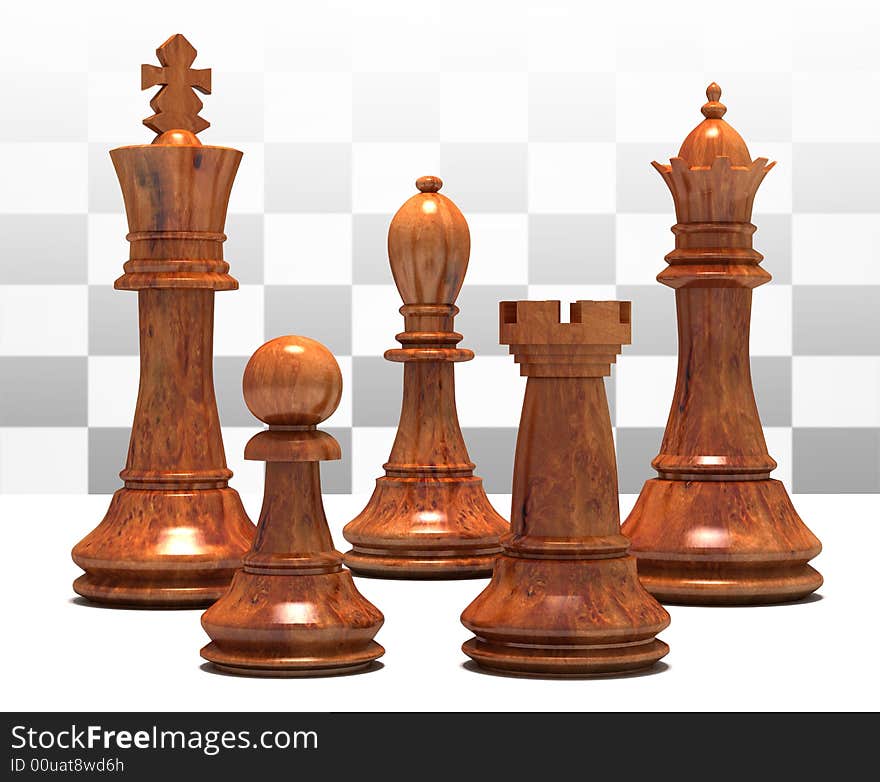 Several chess figures on board