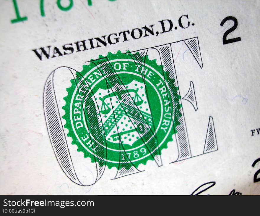 One Dollar Bill-Treasury Seal