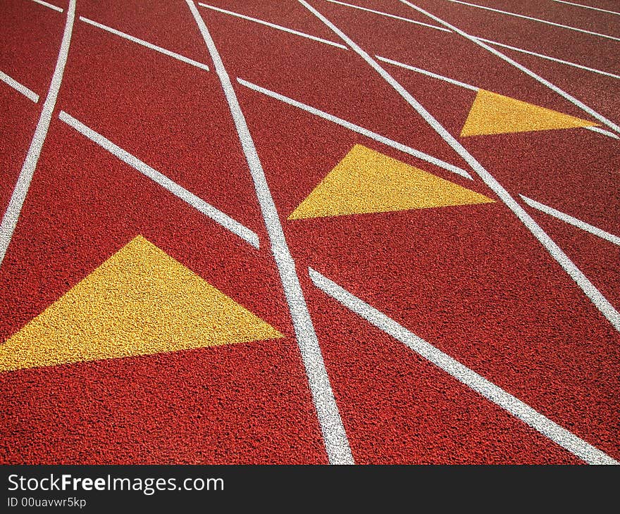 Running Track-Three Triangle Markers