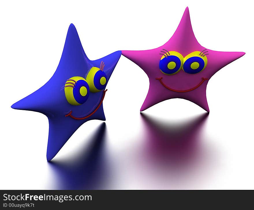 3d Abstract Star With Clipping Paths