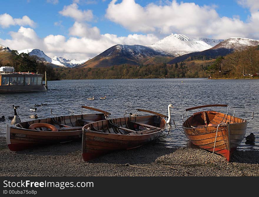 Boats On The Lake Side