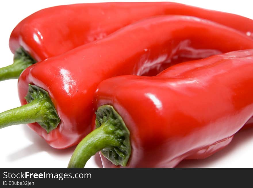 The red pepper isolated on a white background.