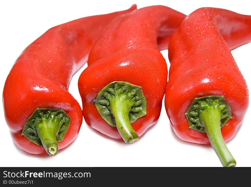 The red pepper isolated on a white background.