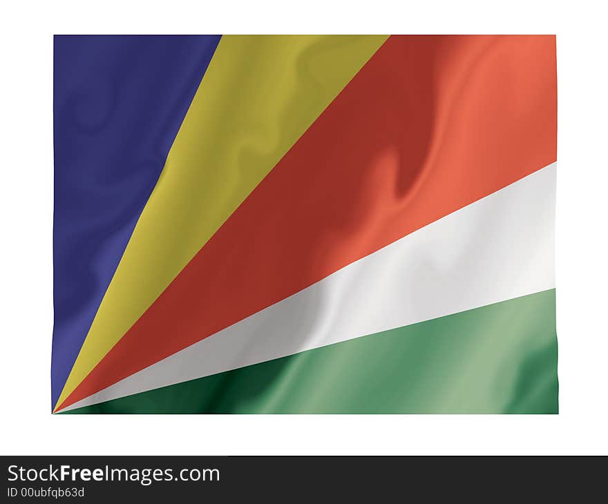 Fluttering image of the Seychelles national flag. Fluttering image of the Seychelles national flag