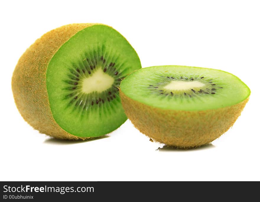 Kiwi fruit on a white background. Isolation on white.