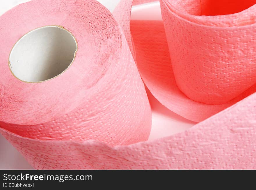 Toilet roll on a light background