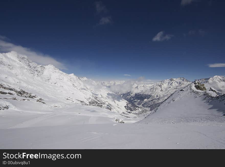 Snowy Mountain Landscape in Switzerland