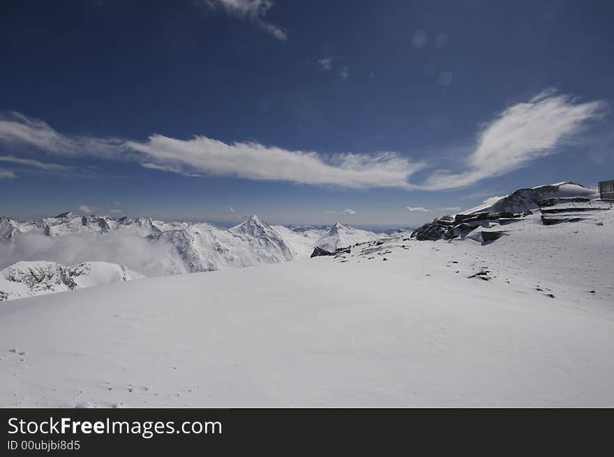 Snowy Mountain Landscape in Switzerland