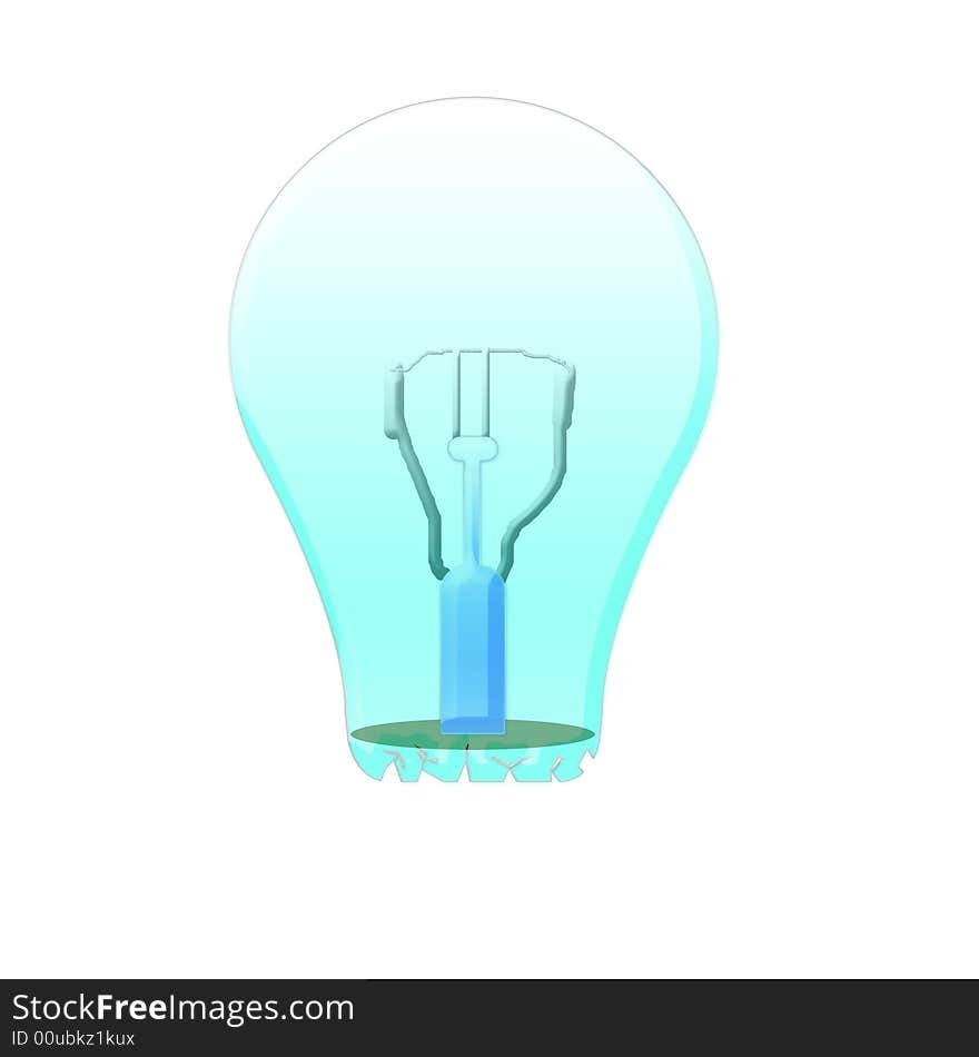 Illustration of the blue broken bulb